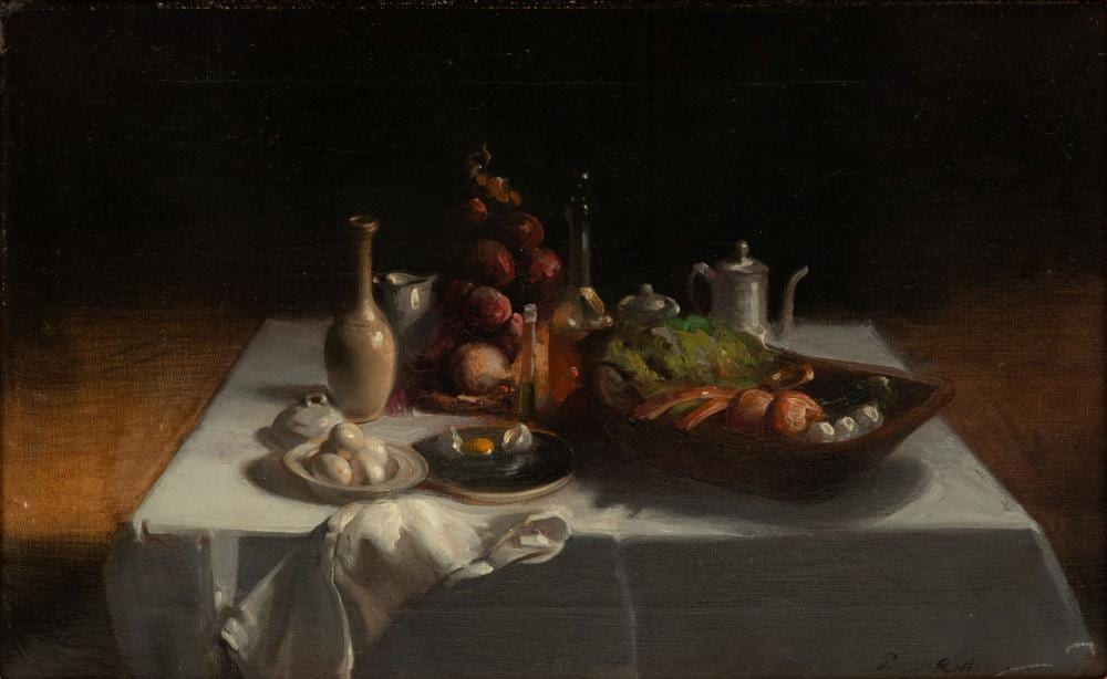 Frank Herbert Mason comparable auction result: frank herbert mason american 1921 2009 oil on canvas ca 1960s still life with egg h 12 5 w 20