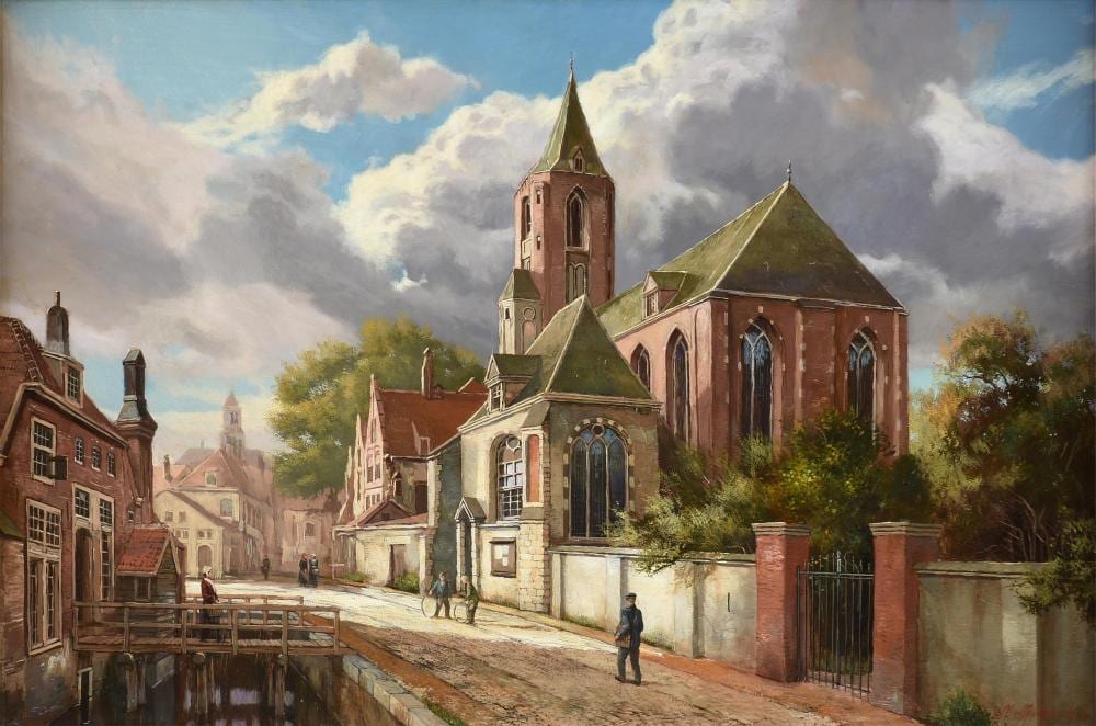 Nenad Mirkovich comparable auction result: nenad mirkovich serbian american b 1951 a painting european townscape 1997