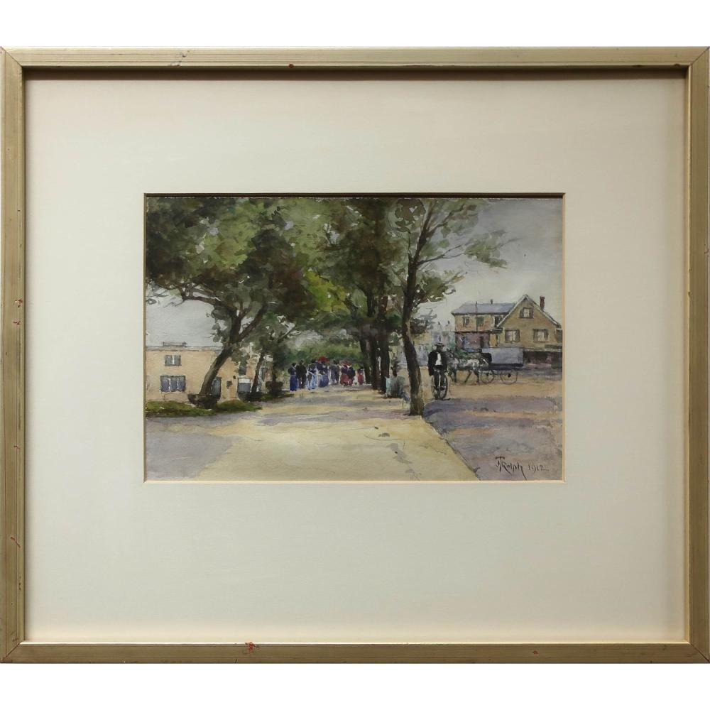 Joseph Thomas Rolph comparable auction result: joseph thomas rolph canadian 1831 1916 untitled a busy sunny sunday sidewalk