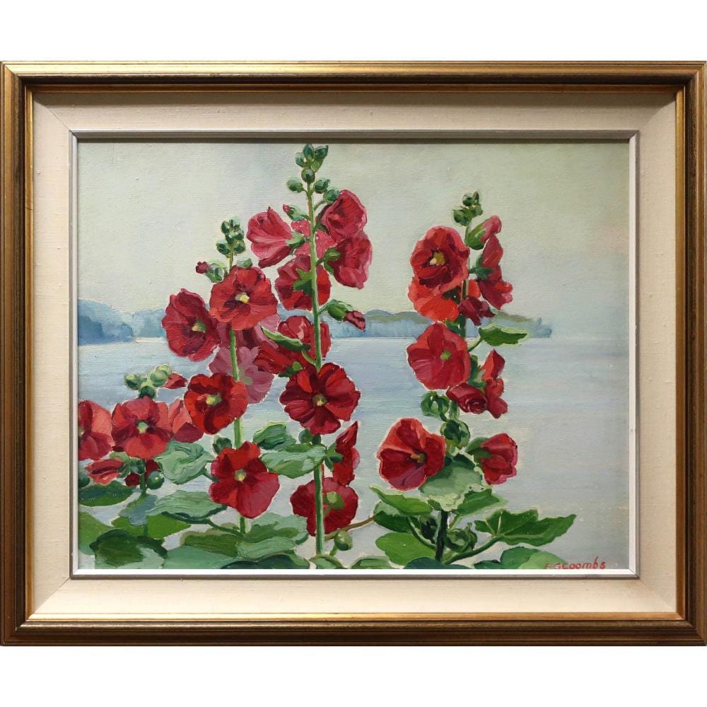 Edith Grace Coombs comparable auction result: edith grace coombs canadian 1890 1986 hollyhocks camp charmette