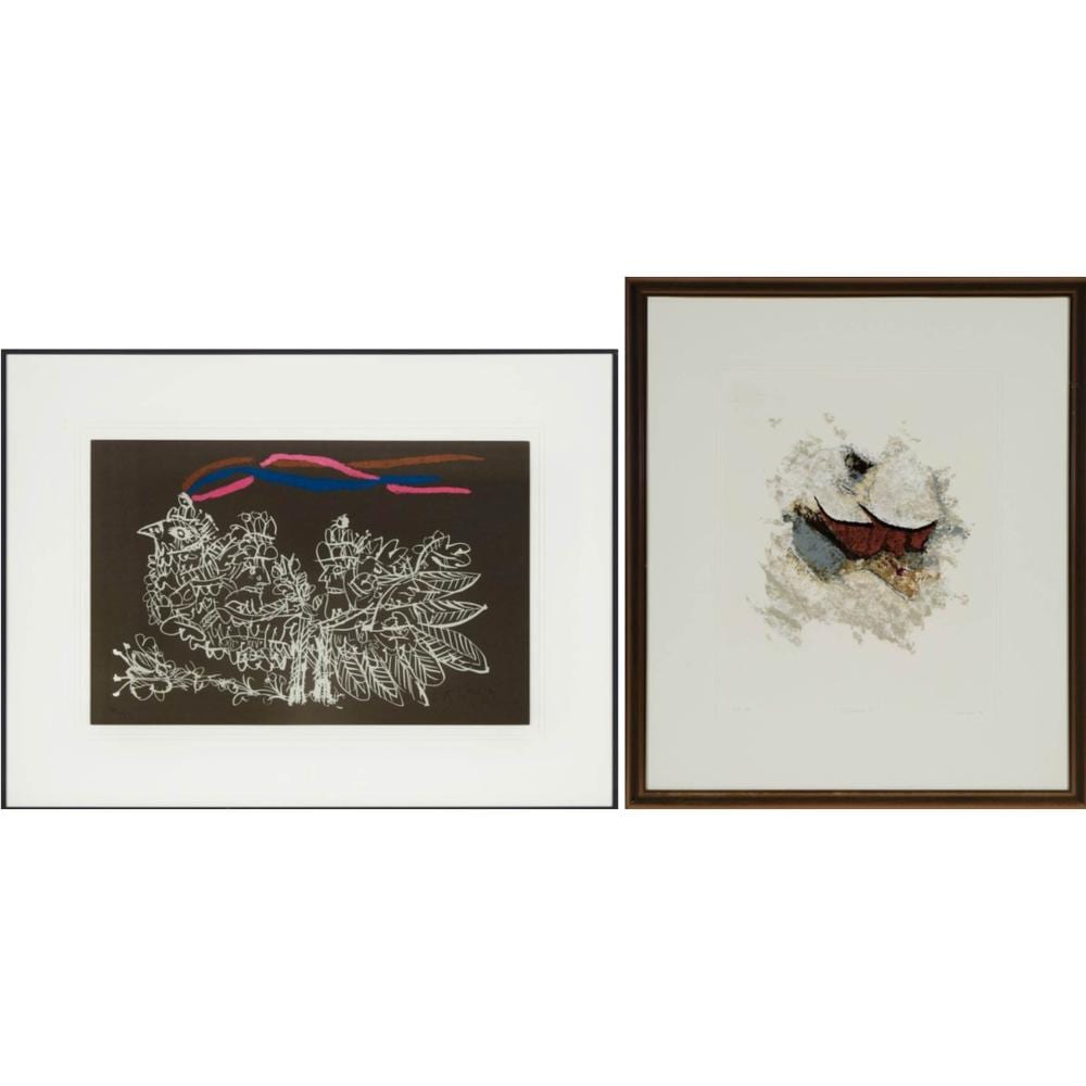 Norman Laliberté comparable auction result: norman lalibert canadian 1925 2021 and fernand toupin canadian 1930 2009 untitled bird chariot and d lire ii