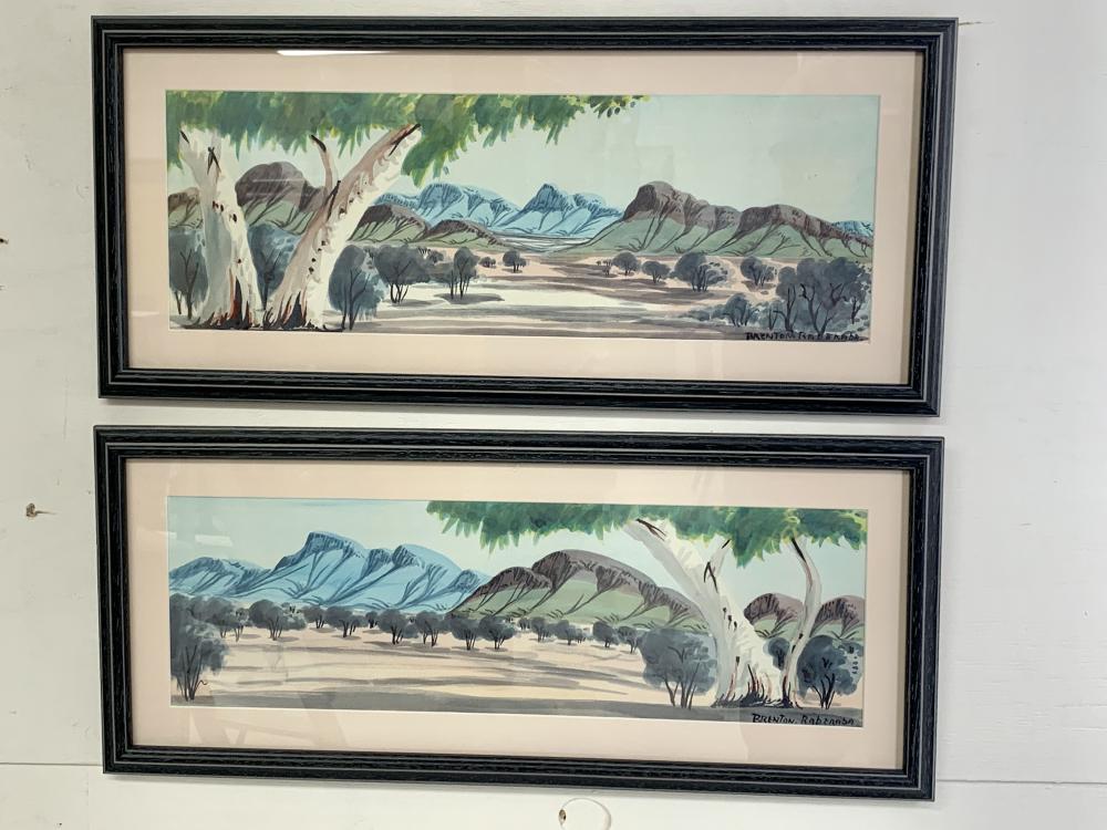 Brenton Raberaba comparable auction result: brenton raberaba 1951 1974 a pair of hermannsberg central australian landscapes