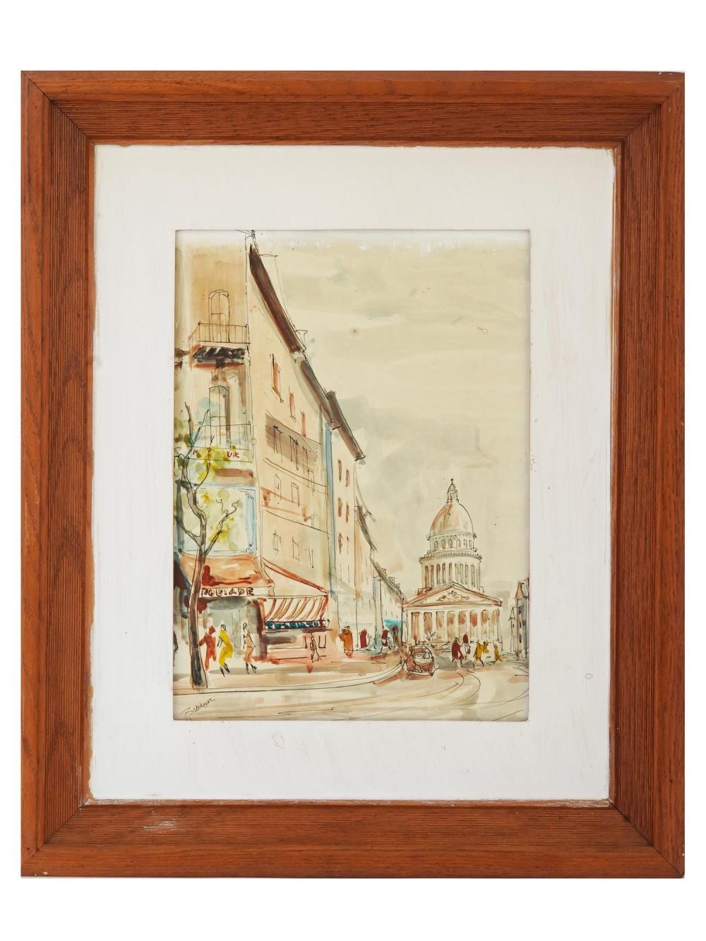 Baltazar Moncornet comparable auction result: paris cityscape watercolor painting by balthasar