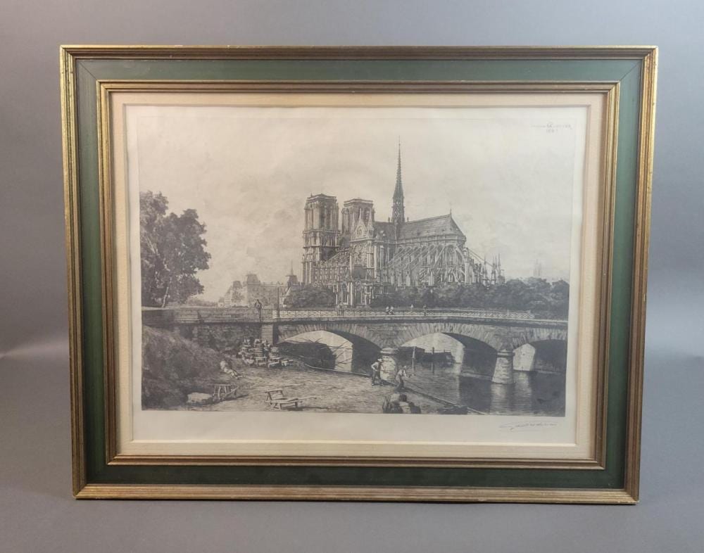 Lucien Marcelin Gautier comparable auction result: gautier notre dame 1884 etching