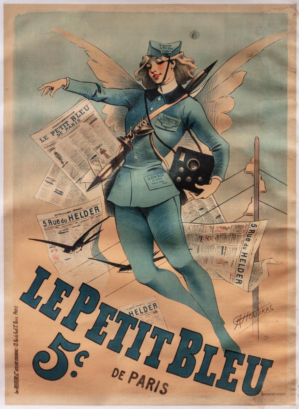 Alfred Choubrac comparable auction result: alfred choubrac 1853 1902 le petit bleu circa