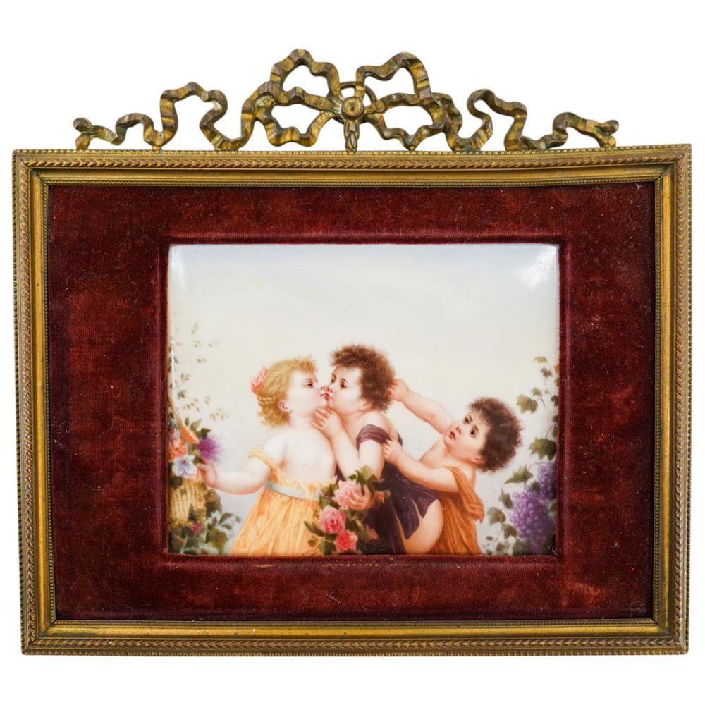 Franz Lefler comparable auction result: franz lefler 1831 1898 bronze mounted porcelain painted plaque