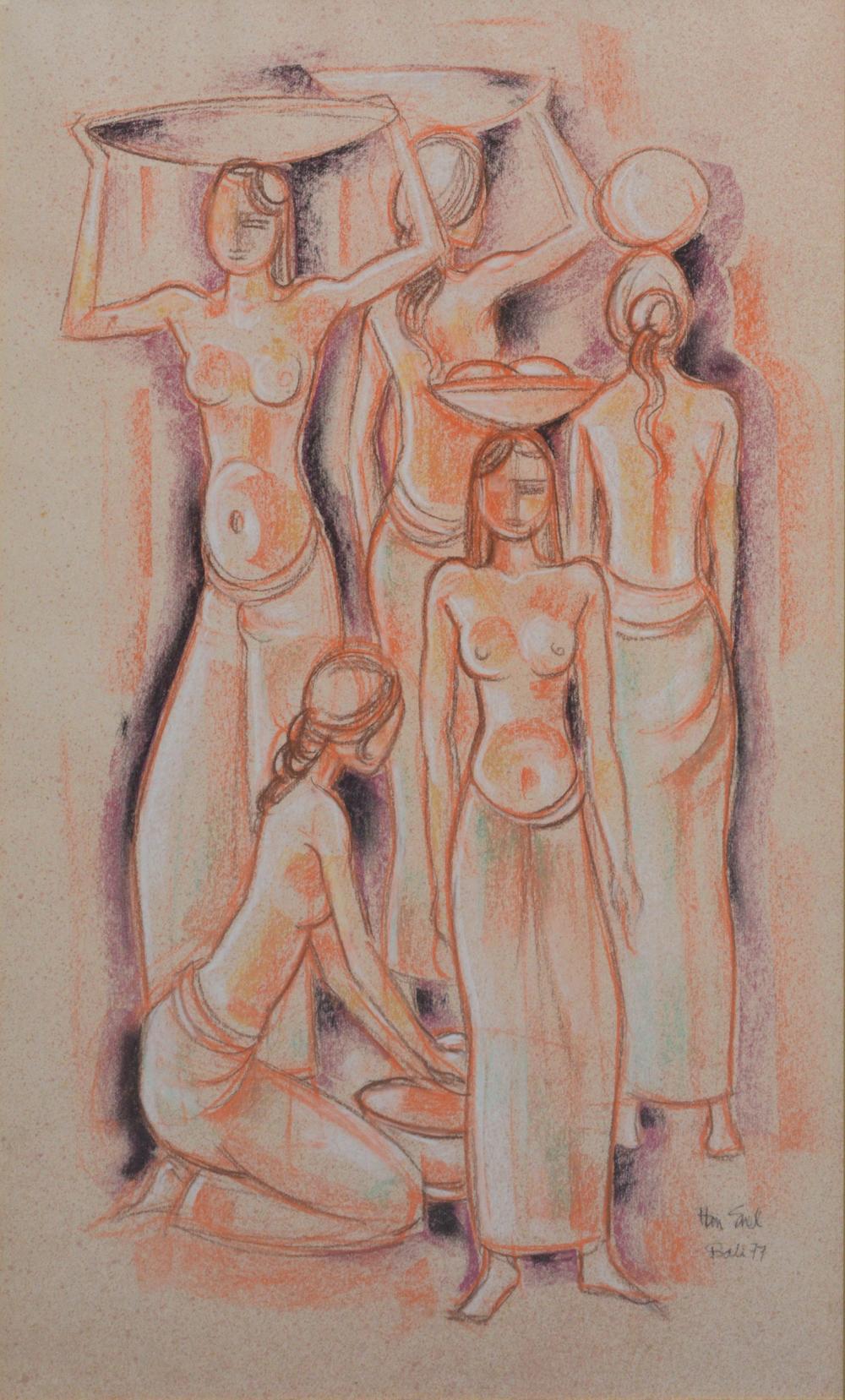 Han Snel; Balinese Women at the Market comparable sale