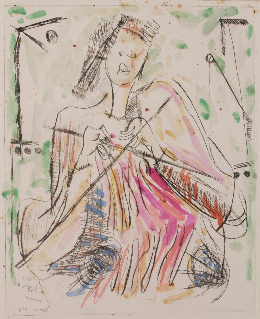 David Lan-Bar comparable auction result: david lan bar 1912 1987 strickende a knitting woman