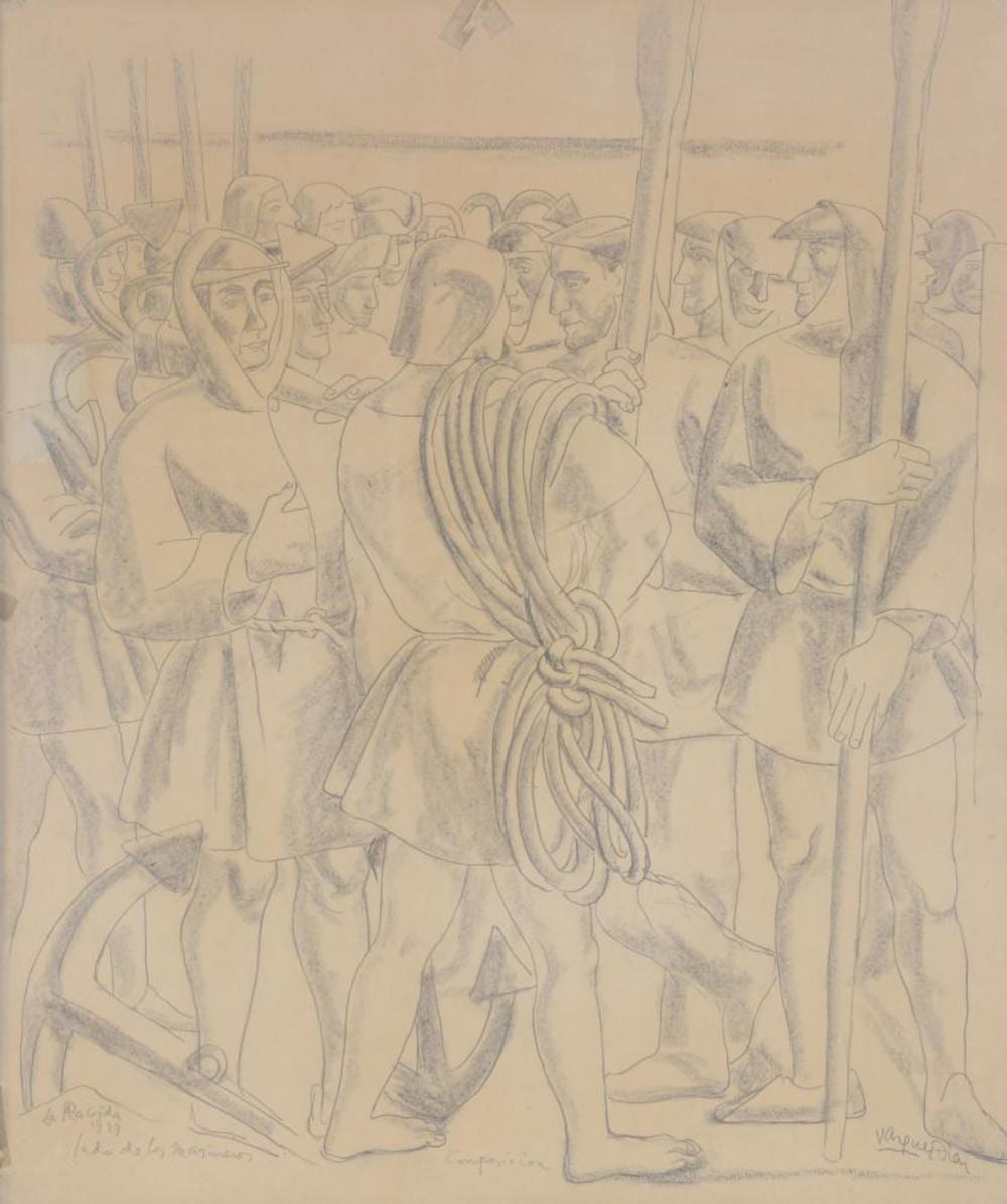 Daniel Vázquez Díaz comparable auction result: daniel v zquez d az 1882 1969 marineros 1929