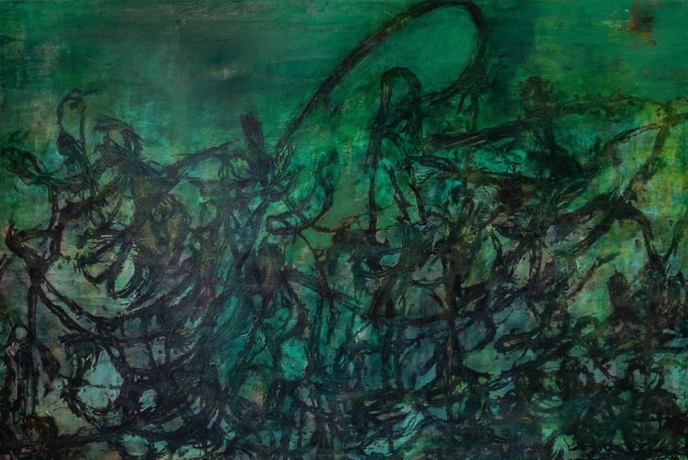 Abbas Gharib comparable auction result: abbas gharib iran 1942 calligrafia 2003oil on canvas100 5 x 150 cm