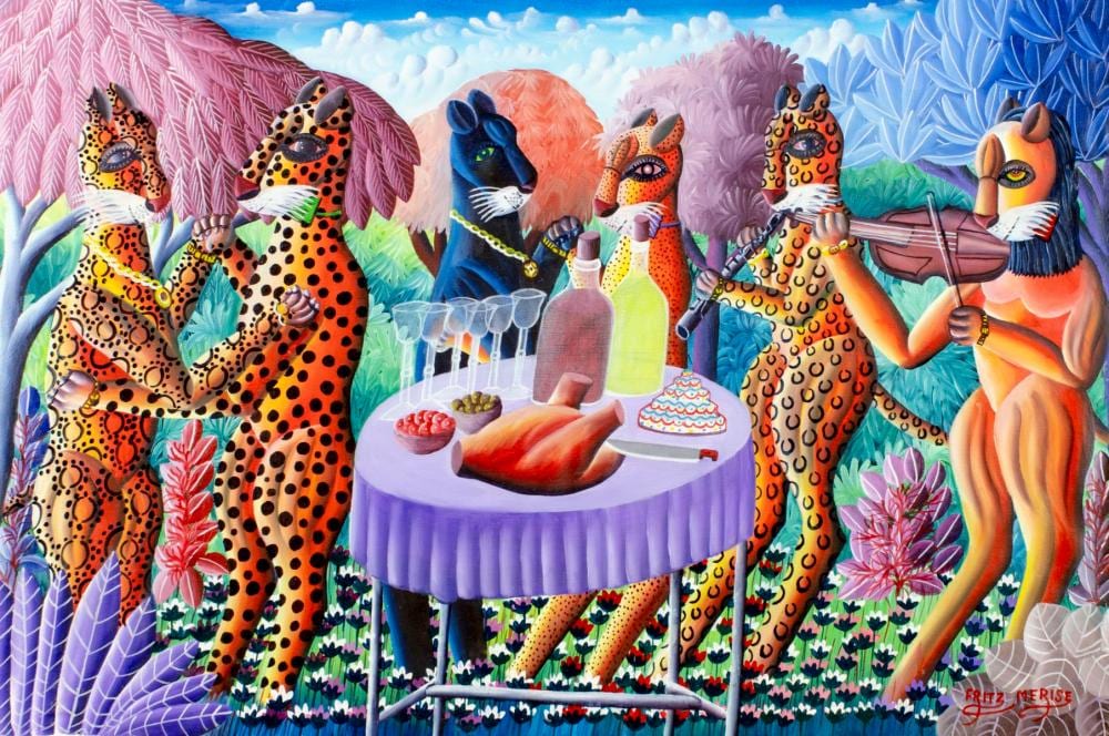Fritz Merise comparable auction result: fritz merise haiti b 1946 oil painting