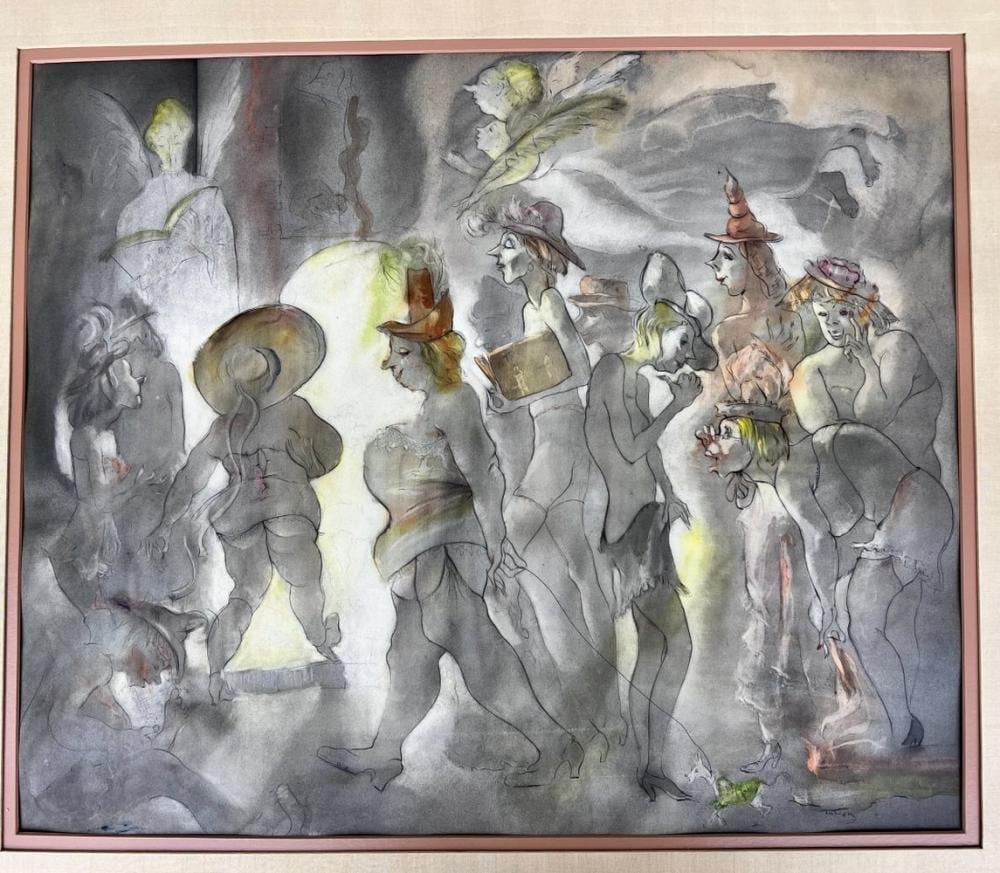 julian ritter watercolor whimsical nude figures with angels · Global Auctions Company · 2024-06-30 Julian Ritter comparable auction result: julian ritter watercolor whimsical nude figures with angels