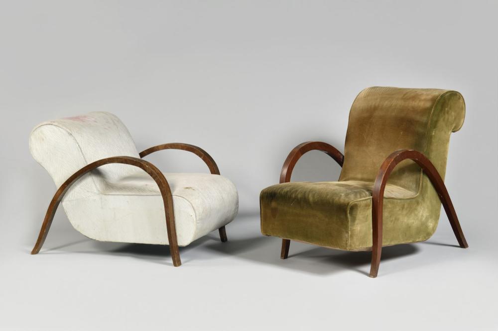 Michel Dufet comparable auction result: michel dufet 1888 1985 deux fauteuils pi tement lat ral arqu do