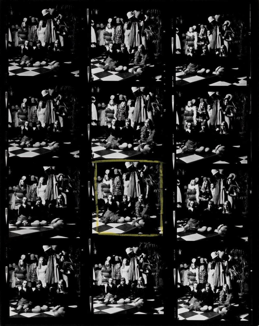 Iain Macmillan comparable auction result: iain macmillan british 1938 2006 biba girls contact sheet 1960s