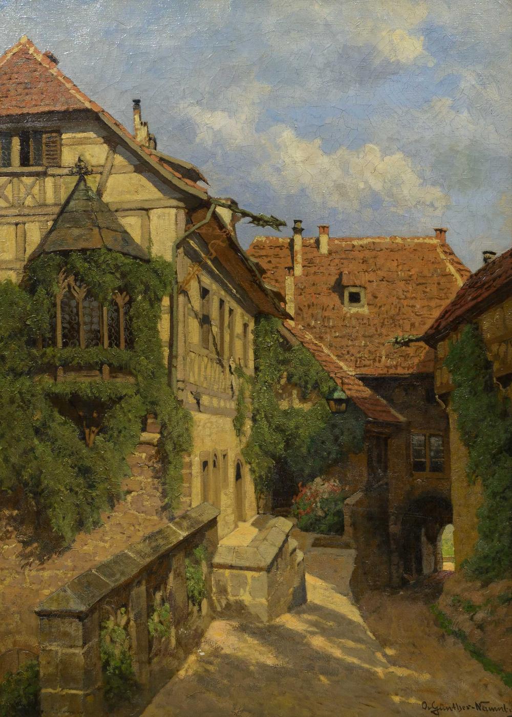 Otto Günther-Naumburg comparable auction result: otto g nther naumburg german 1856 1941 oil street scene signed 95 x 67