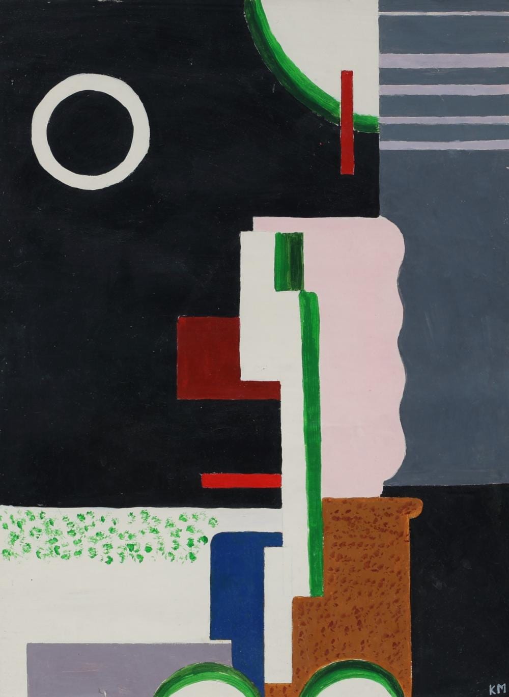 karel maes 1900 1974 modernist geometric gouache monogrammed km from the suzanne van damme family · Goldfield Auction · 2024-06-22 Karel Maes comparable auction result: karel maes 1900 1974 modernist geometric gouache monogrammed km from the suzanne van damme family