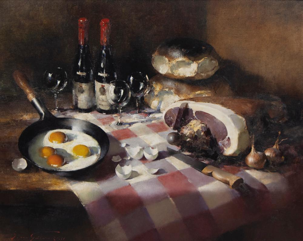 Simon Van Gelderen comparable auction result: simon van gelderen 1905 1986 oil on canvas still life with mirror eggs signed