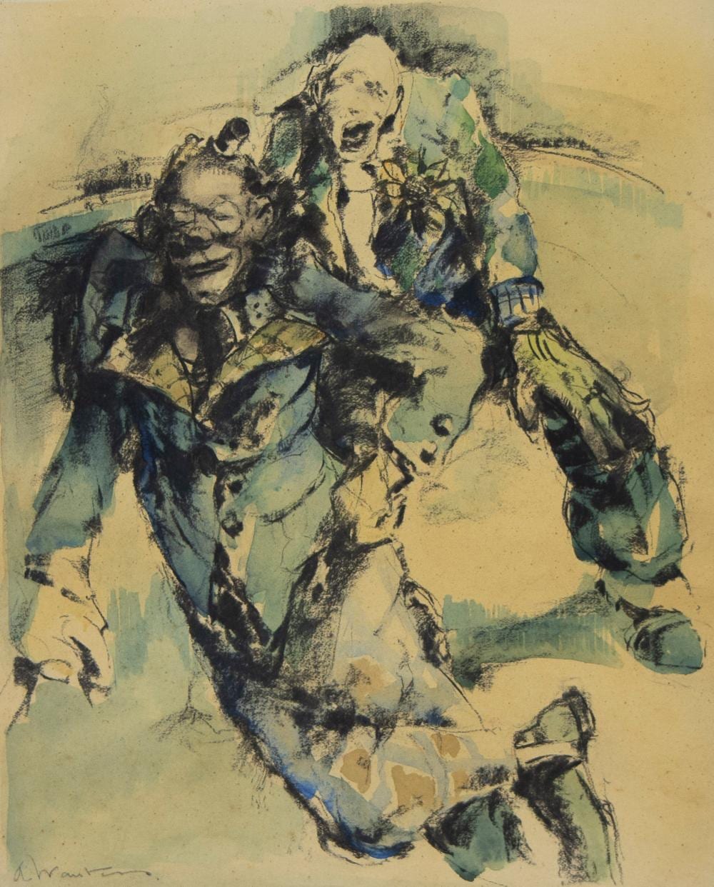 Alex Wauters comparable auction result: alex wauters 1899 1965 mixed media figures signed