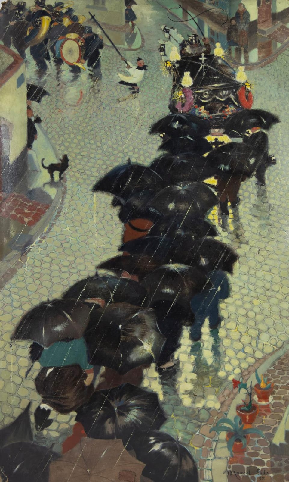 Marcel Gillis comparable auction result: marcel gillis 1897 1972 oil on cardboard procession signed and dated 1922