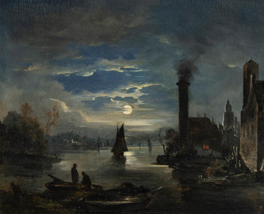 d sir donny 1798 1861 oil on panel boats at dusk signed · Maison Jules Veilinghuis · 2024-06-15 Désiré Donny comparable auction result: d sir donny 1798 1861 oil on panel boats at dusk signed