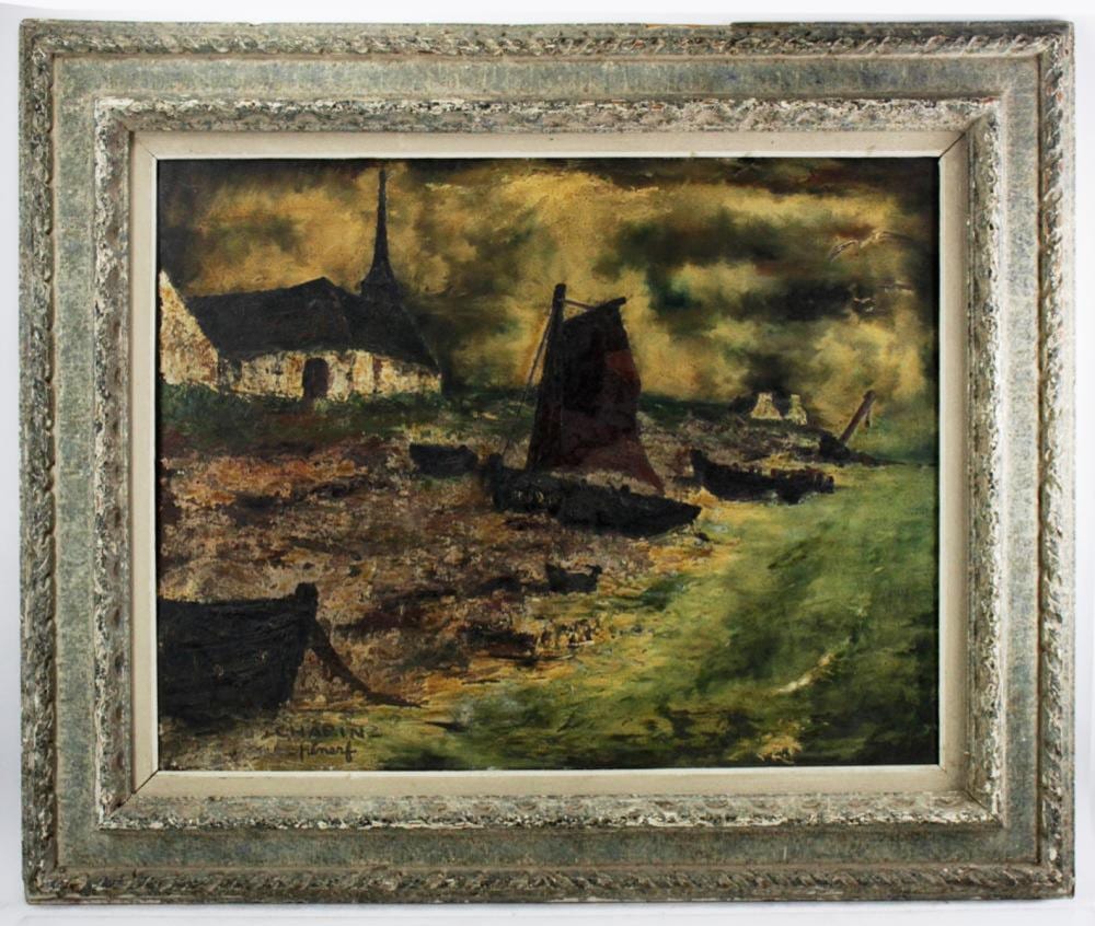 Jean (1896) Chapin comparable auction result: jean chapin fishing boats on shore penerf france