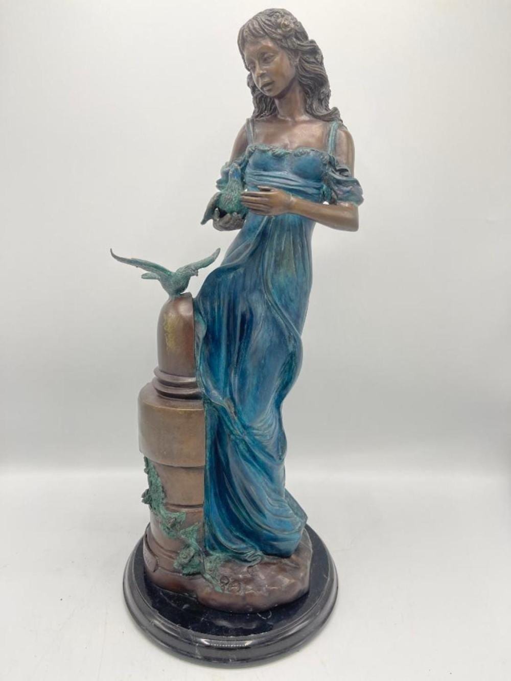 Leonardo Rossi comparable auction result: leonardo rossi bronze of a girl with birds