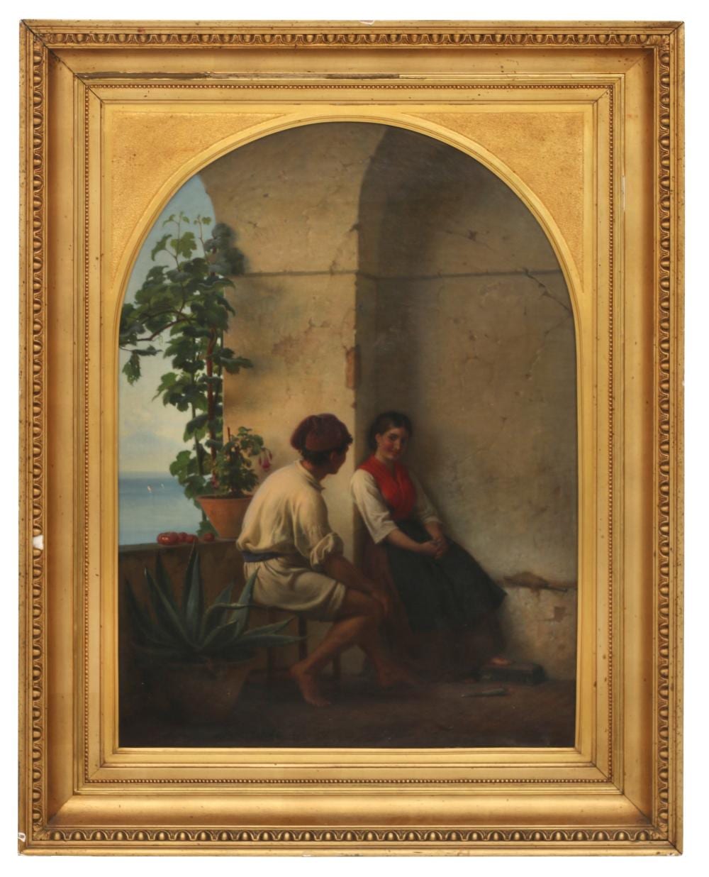 anton laurids johannes dorph danish 1831 1914 seated couple in a loggia by the sea · Fontaine's Auction Gallery · 2024-06-22 Anton Dorph comparable auction result: anton laurids johannes dorph danish 1831 1914 seated couple in a loggia by the sea