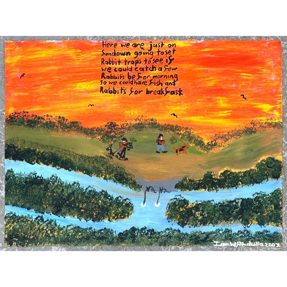 Ian W. Abdulla comparable auction result: ian w abdulla 2007 acrylic on canvas painting fishing on the murray robert steele gallery ny rob