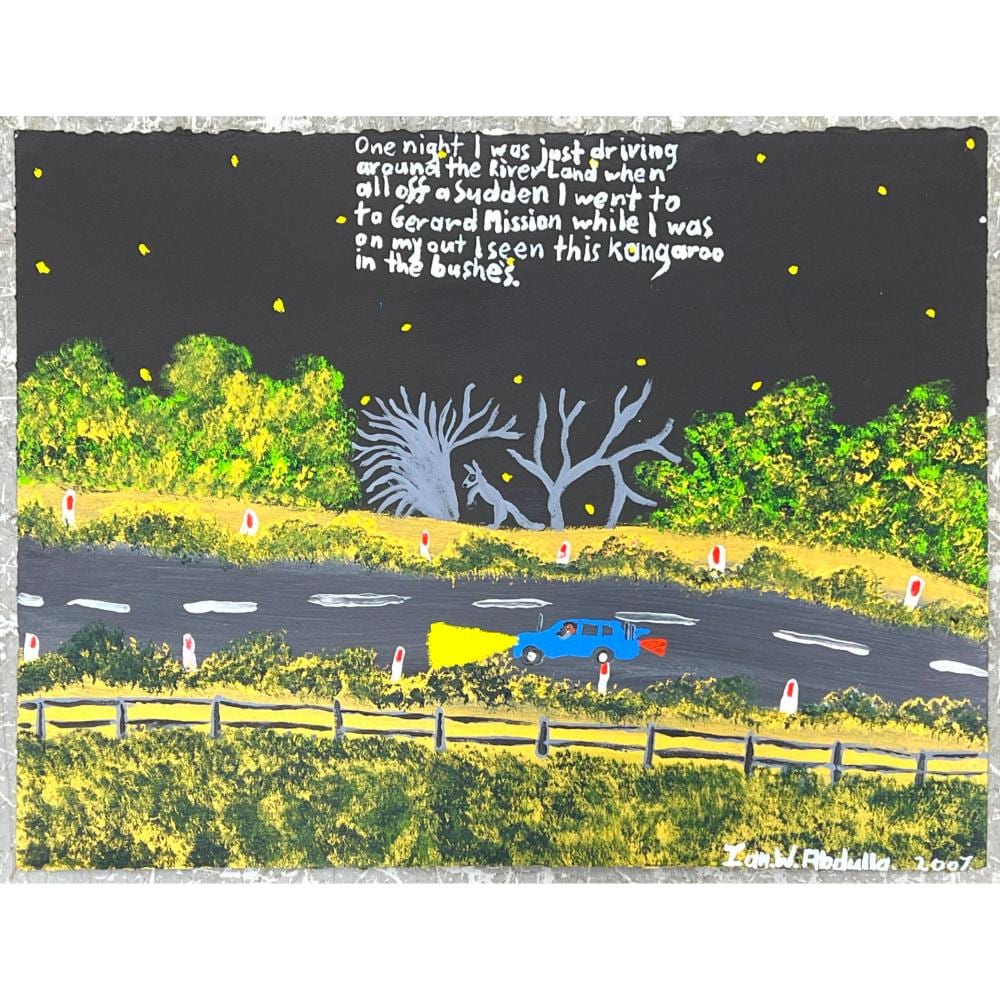 Ian W. Abdulla comparable auction result: ian w abdulla 2007 acrylic on paper painting fishing on the murray robert steele gallery ny robe