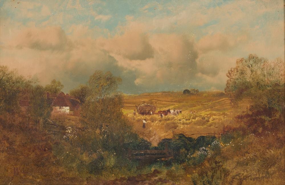 William Linnell comparable auction result: william linnell 1826 1906 busy with the hay