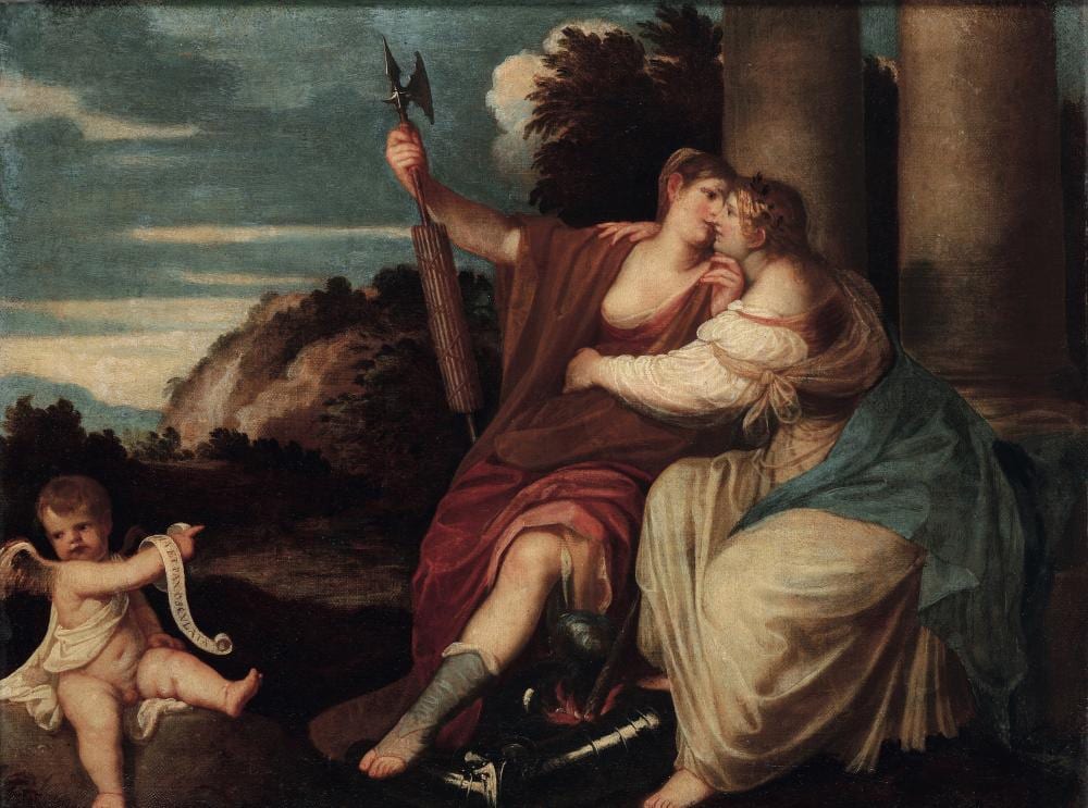 Alessandro Varotari comparable auction result: alessandro varotari 1588 padova 1649 venezia il bacio tra la giustizia e la pace