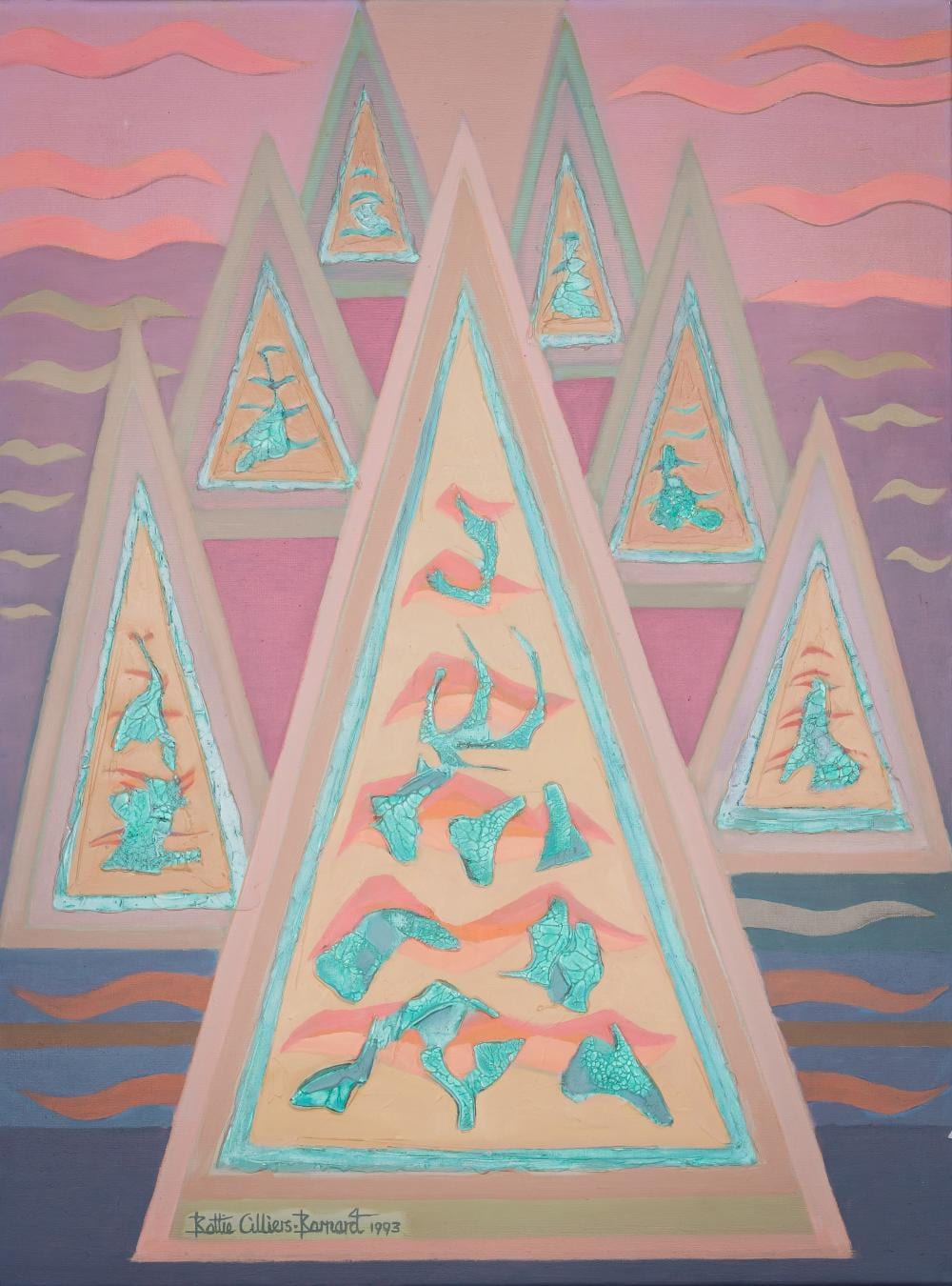Bettie Cilliers-Barnard comparable auction result: bettie cilliers barnard south africa 1914 2010 composition with triangles