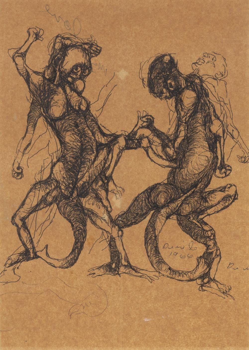 Dumile comparable auction result: dumile feni south africa 1939 1991 dancing figures