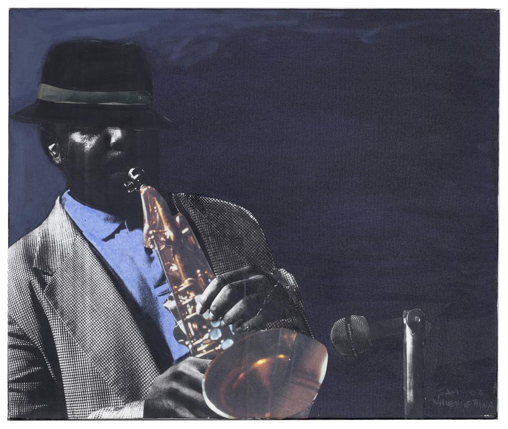 Sam Nhlengethwa comparable auction result: sam nhlengethwa south africa 1955 ode to charlie parker