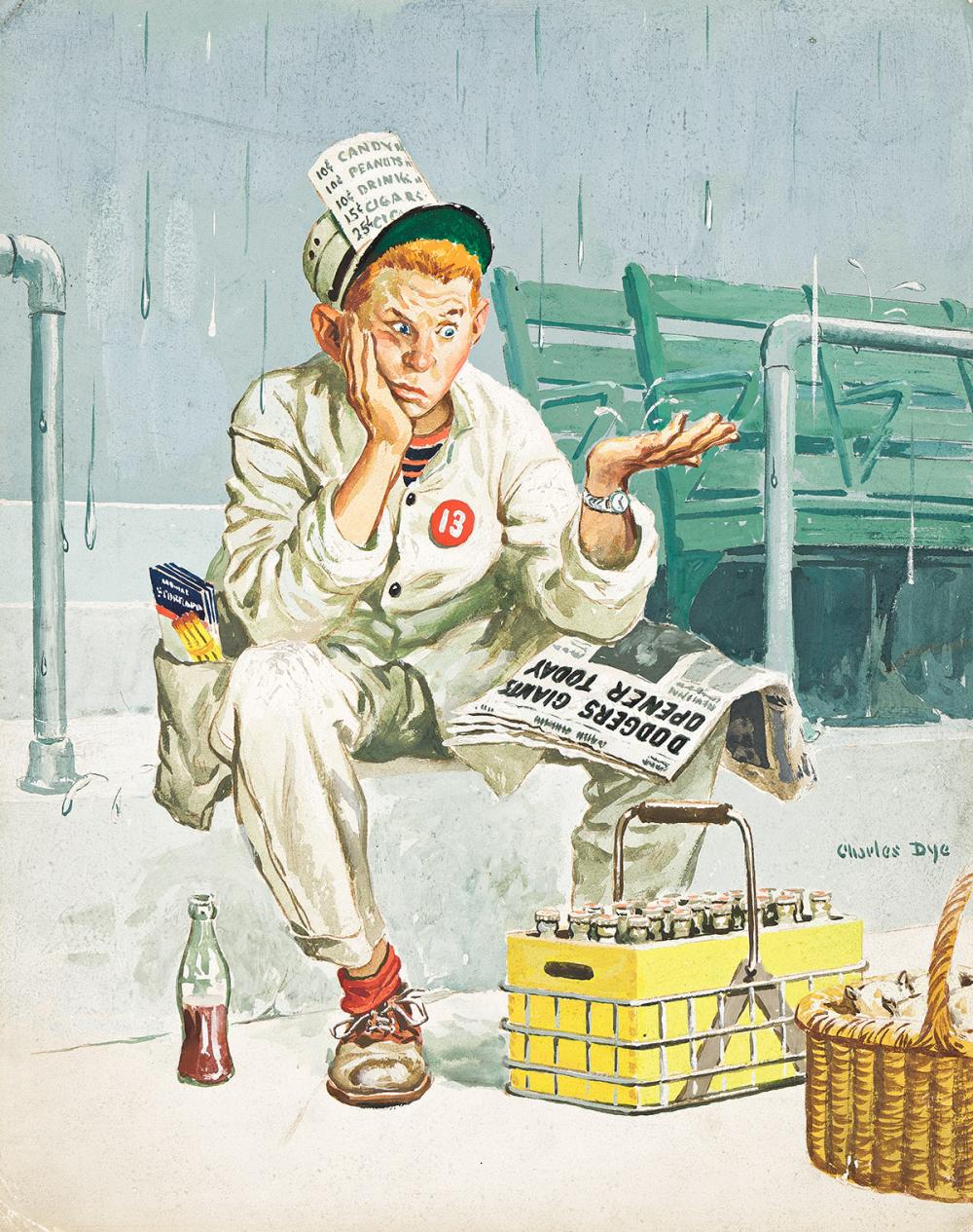 Charlie Dye comparable auction result: charles dye 1906 1973 rain on opening day