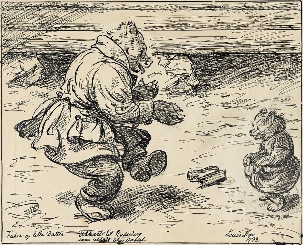 Louis Moe comparable auction result: louis moe 1857 1945 fader og lille datter
