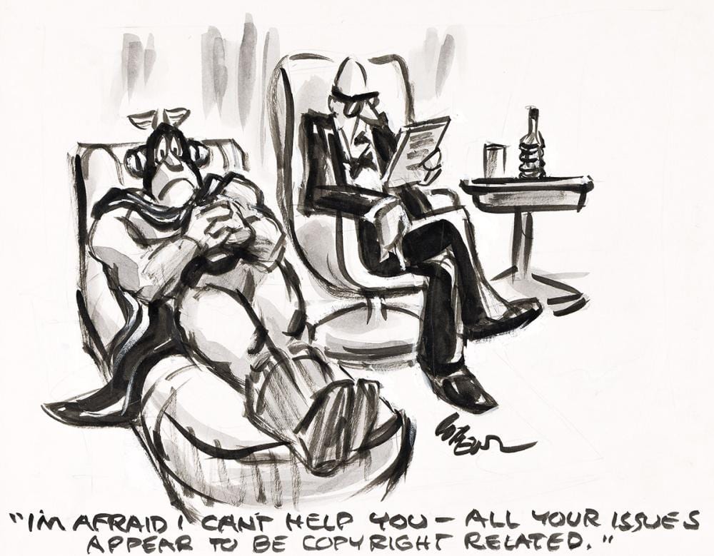 new yorker lee lorenz 1932 2022 i m afraid i can t help you · Swann Auction Galleries · 2024-06-20 Lee Lorenz comparable auction result: new yorker lee lorenz 1932 2022 i m afraid i can t help you