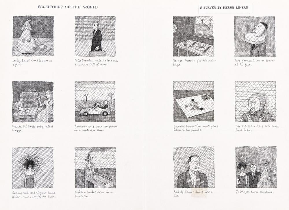 Pierre Le-Tan comparable auction result: pierre le tan 1950 2019 eccentrics of the world a survey by pierre le tan
