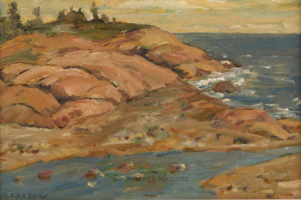 Helmut Gransow comparable auction result: helmut gransow oil painting north shore landscape