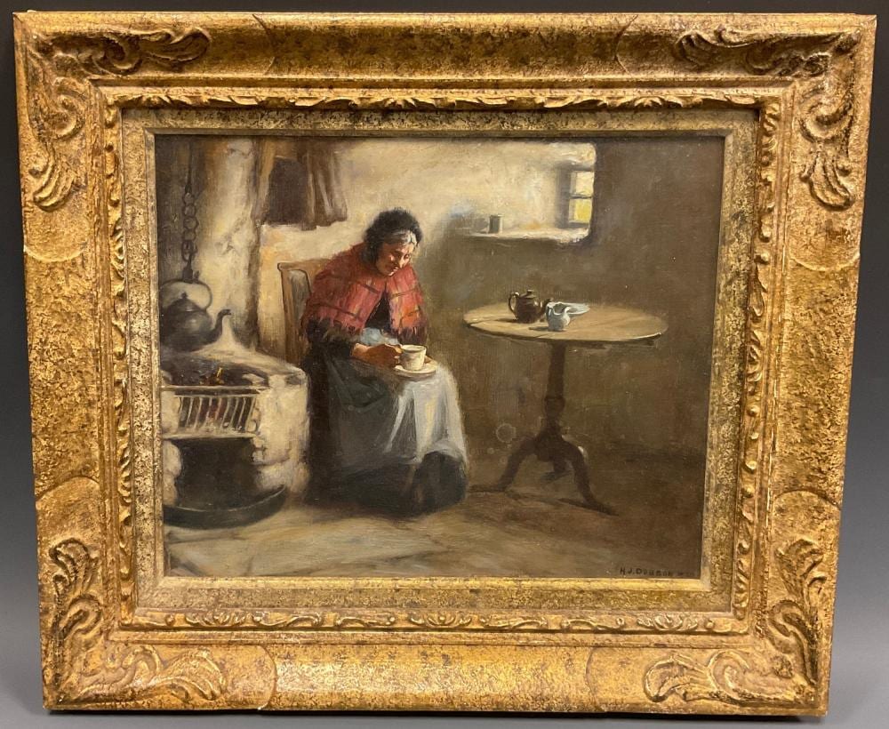 Henry John Dobson comparable auction result: henry john dobson scottish 1858 1928 quiet contemplation and afternoon te