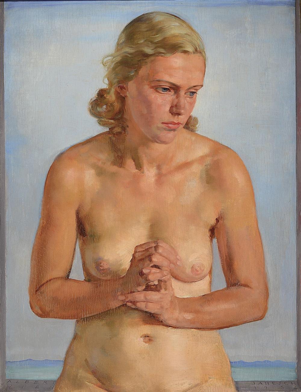 Albert Janesch comparable auction result: albert janesch 1889 1973 vienna female nude oil wood