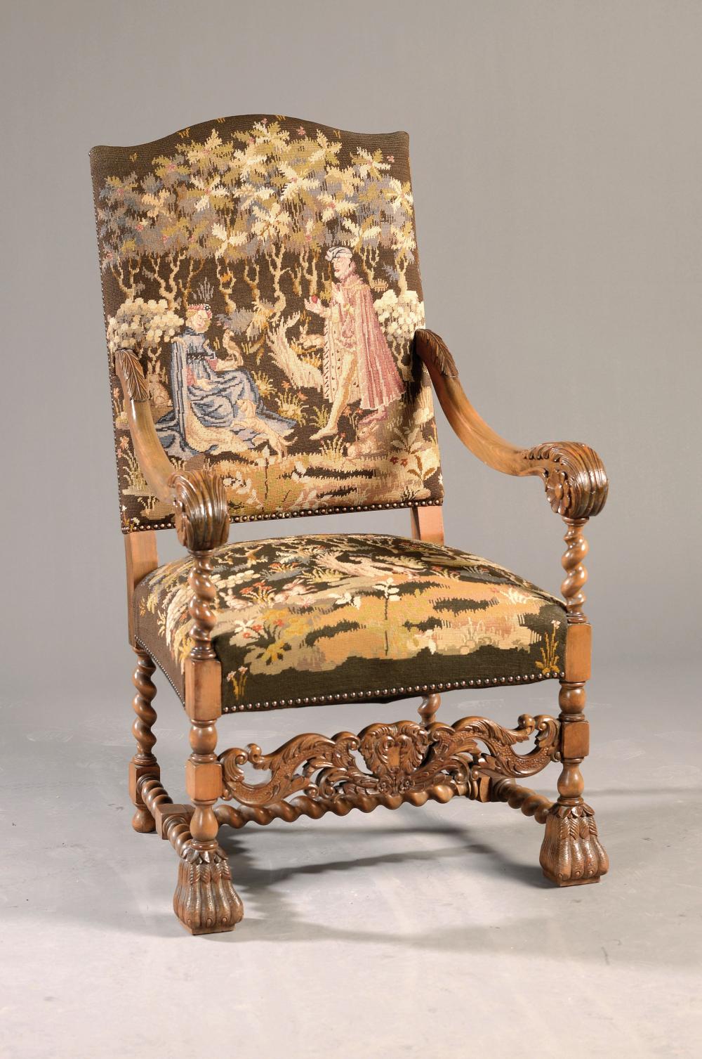 Armchair/state chair, historicism, mid-20th century sold by Henry's Auktionshaus, lot 5339 — auction record photograph