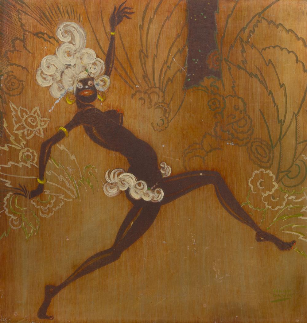 Stark Davis comparable auction result: stark davis american 1885 1950 hot cha girl painted engraving
