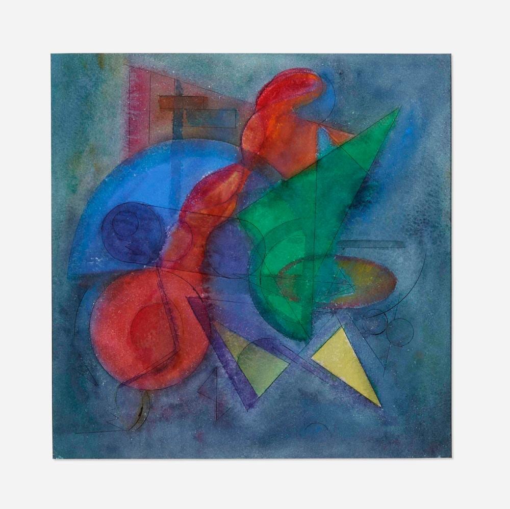 Lloyd Raymond Ney comparable auction result: lloyd raymond ney abstract on blue field
