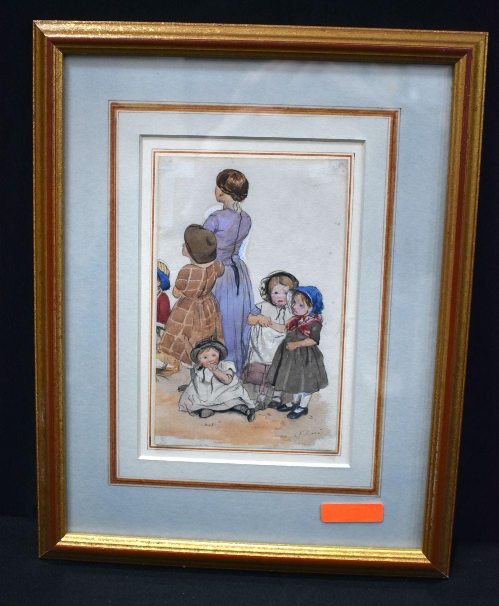 Edward Thompson Davis comparable auction result: edward thompson davis 1833 1867 watercolour pencil a young women and child image 18 cm x 12 cm