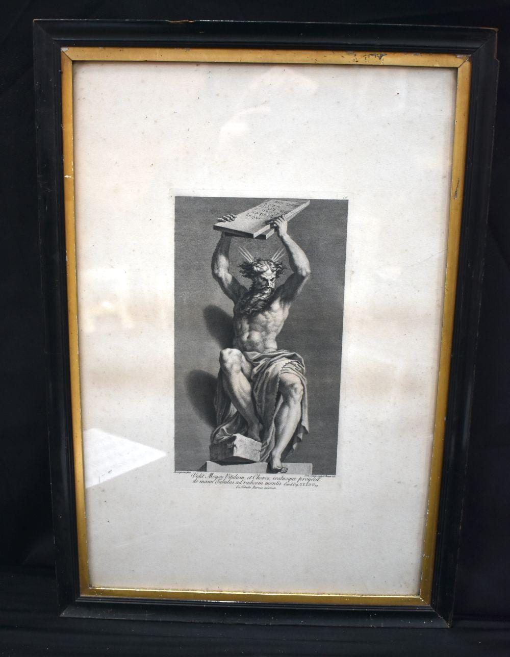 Domenico Cunego comparable auction result: domenico cunego 1726 1803 italian engraving of moses holding the slab of law published 1773 plate mark image 35 cm x 20 cm