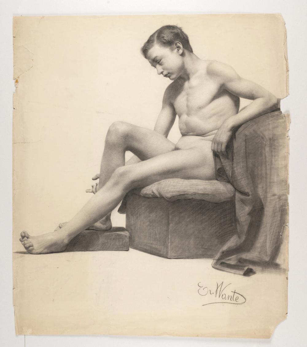 Ernest Wante comparable auction result: ernest wante 1872 1960 academy of a seated boy