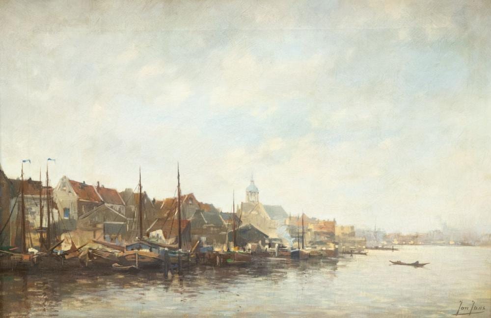 Jan Jans comparable auction result: jan jans 1893 1963 gezicht op dordrecht aan de merwede