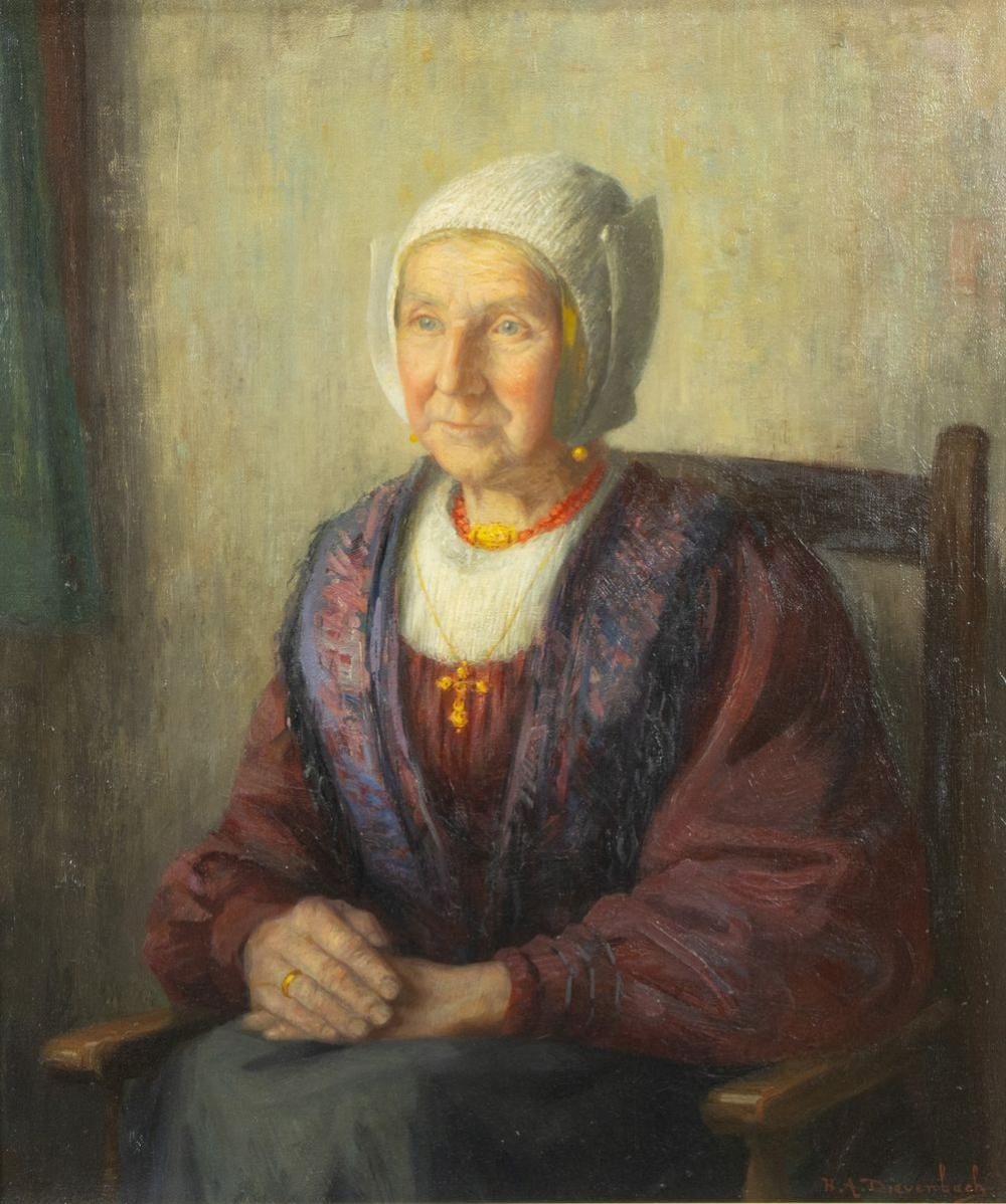 Hendricus Antonius Dievenbach comparable auction result: hendricus anthonius dievenbach 1872 1946 portret van een larense vrouw