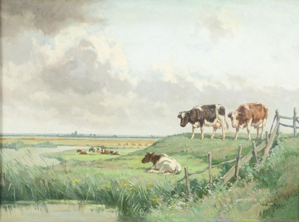 willem noordijk 1887 1970 koeien in waterrijk polderlandschap · Veilinghuis Onder de Boompjes · 2024-06-17 Willem Frederik Noordijk comparable auction result: willem noordijk 1887 1970 koeien in waterrijk polderlandschap